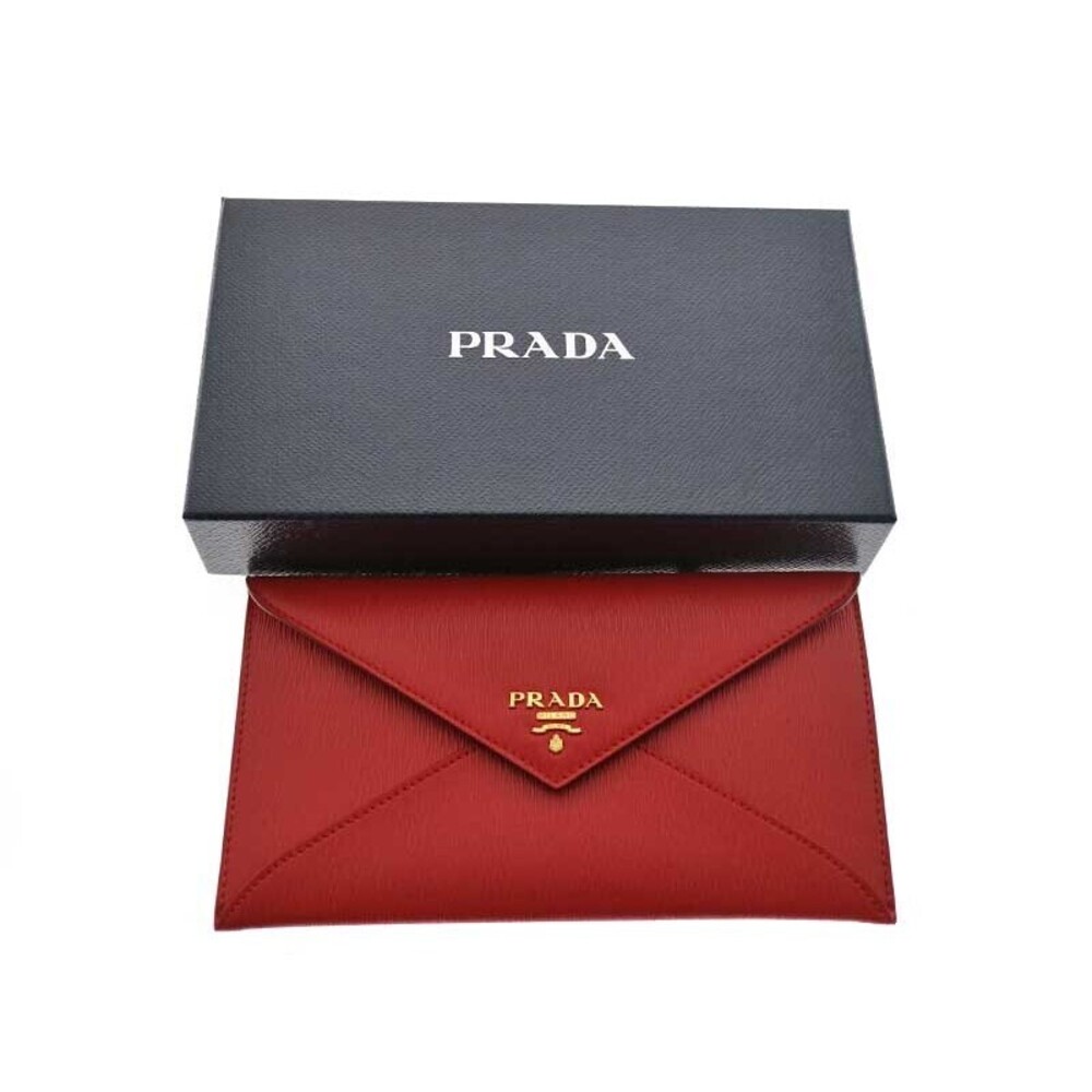 Prada Document Case Wallet Leather Red - image 7